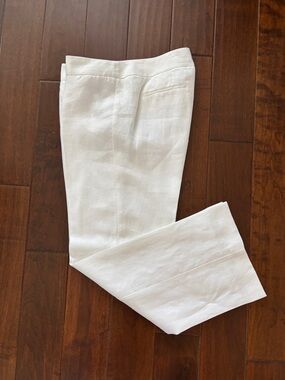 Talbots Signature Linen Pants / Trousers, White, Size 12